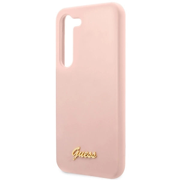 Guess GUHCS23SLSLMGPP S23 S911 pink/pink hardcase Silicone Script Metal Logo_5