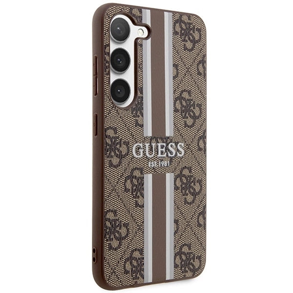 Guess GUHCS23SP4RPSW S23 S911 brown/brown hardcase 4G Printed Stripe_3
