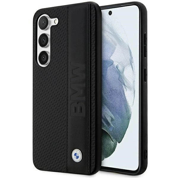 Case BMW BMHCS23M22RDPK S23+ S916 black/black hardcase Leather Textured & Stripe_0