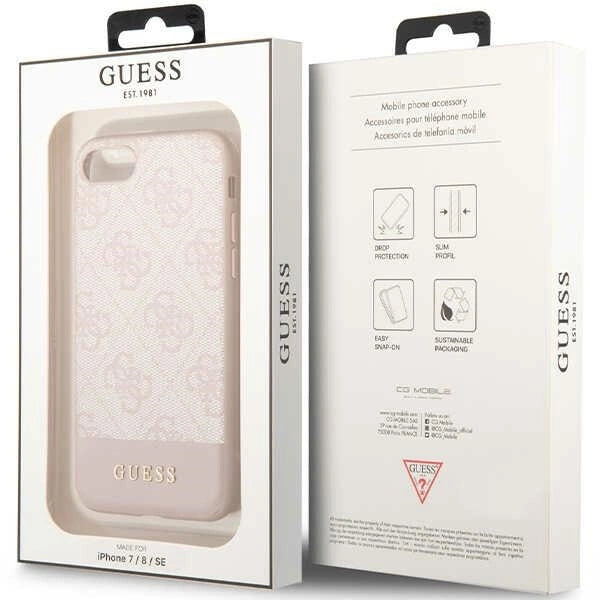Guess GUHCI8G4GLPI iPhone 7/8/SE 2020/ 2022 pink/pink hard case 4G Stripe Collection_7