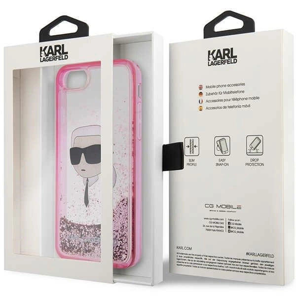 Karl Lagerfeld KLHCI8LNKHCP iPhone 7/8/ SE 2020/2022 pink/pink hardcase Glitter Karl Head_7