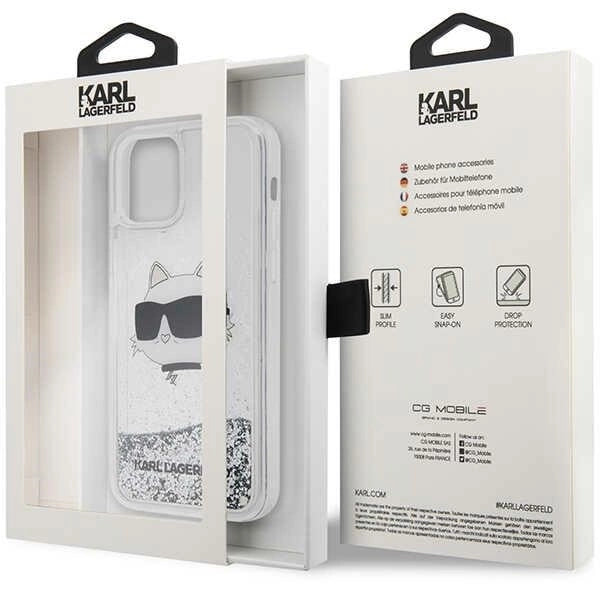 Karl Lagerfeld KLHCP12MLNHCCS iPhone 12/ 12 Pro 6.1" silver/silver hardcase Glitter Choupette Head_7