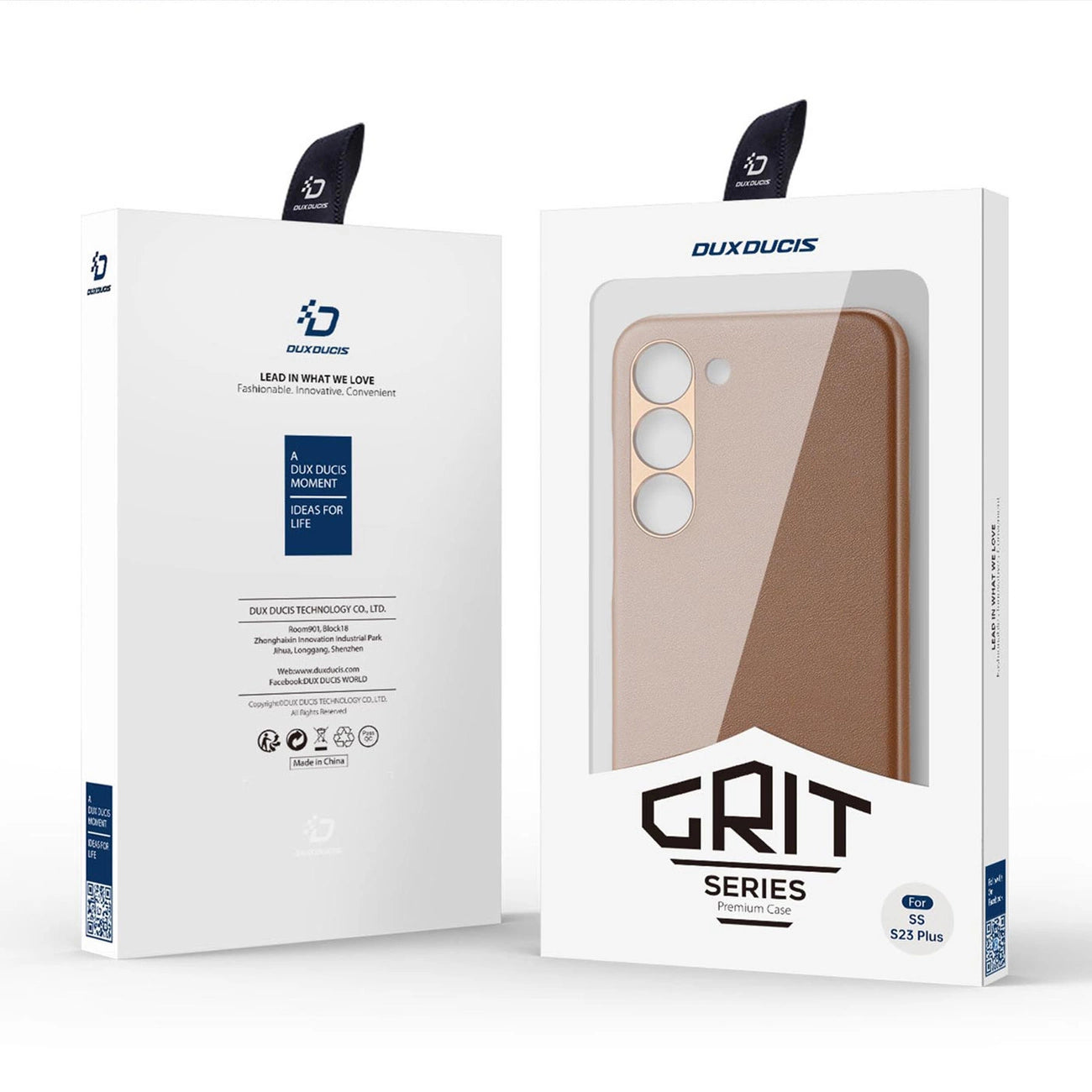 Dux Ducis Grit case for Samsung Galaxy S23+ elegant case made of artificial leather brown_4