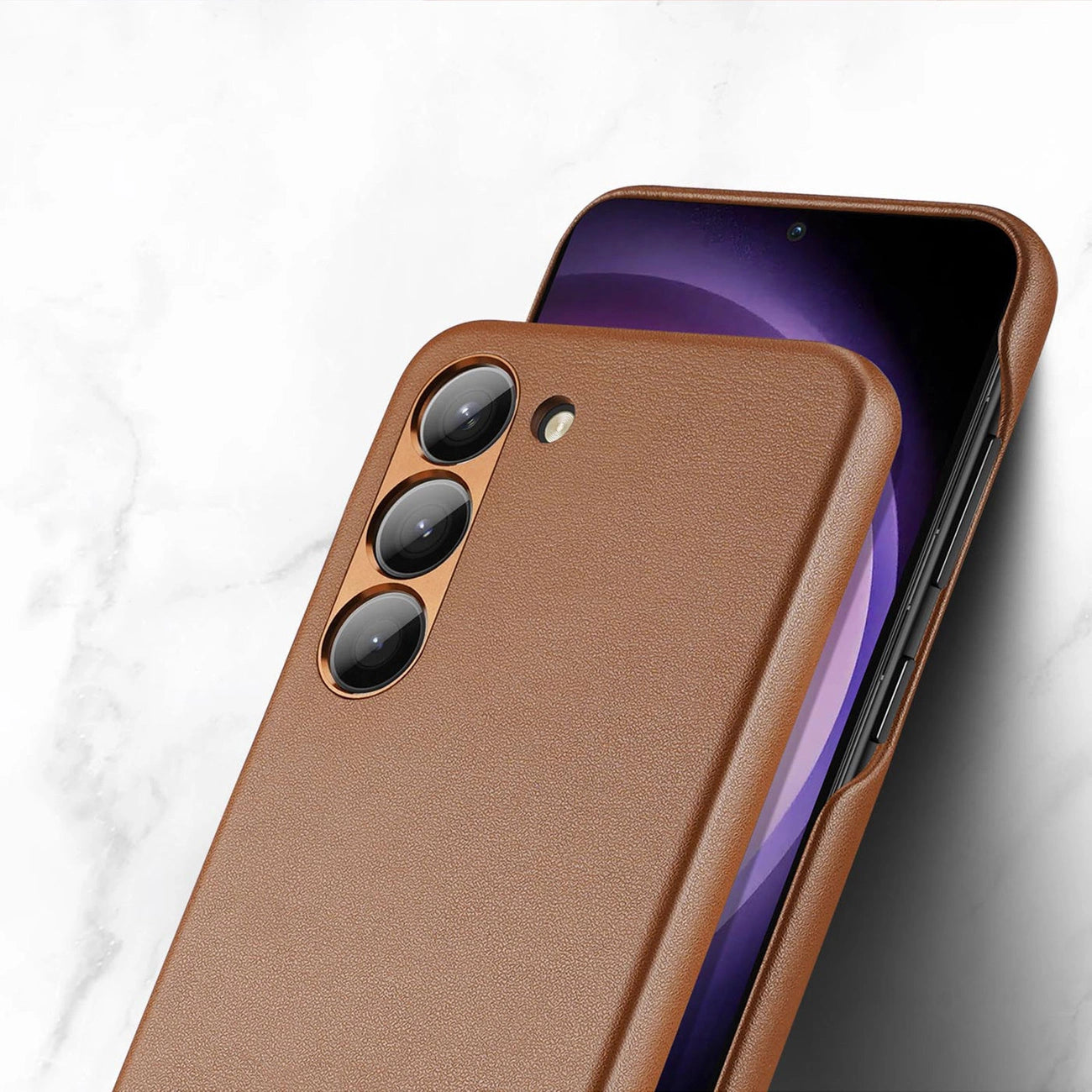Dux Ducis Grit case for Samsung Galaxy S23+ elegant case made of artificial leather brown_5