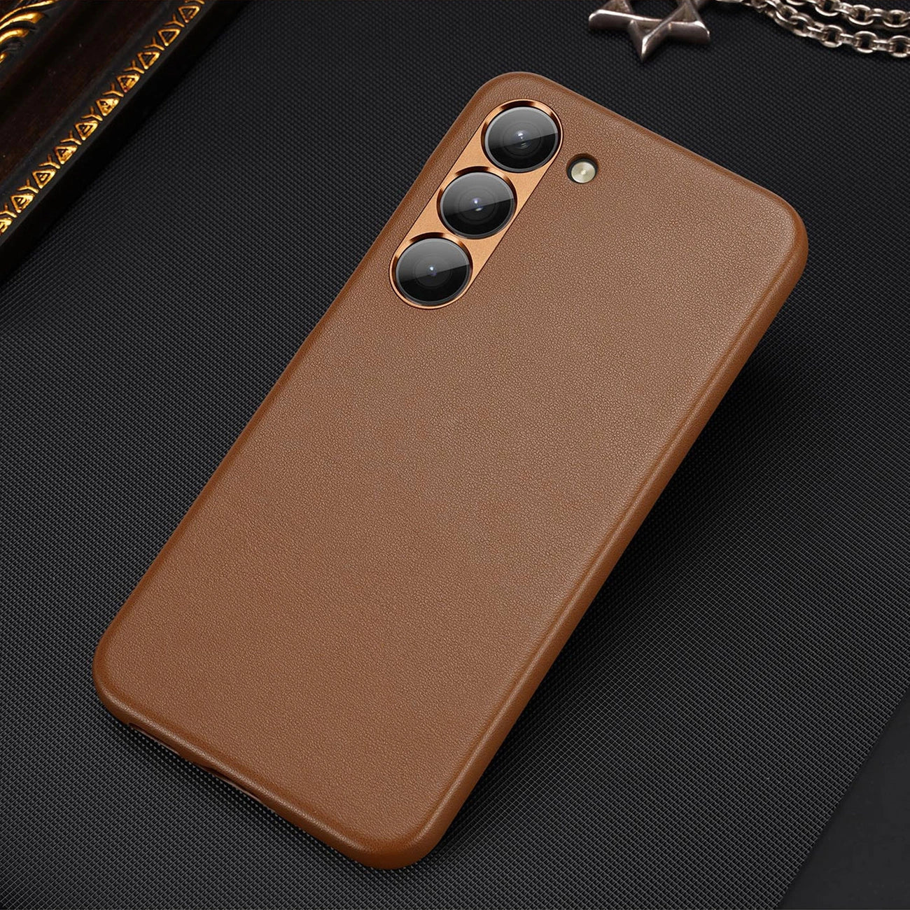 Dux Ducis Grit case for Samsung Galaxy S23+ elegant case made of artificial leather brown_9