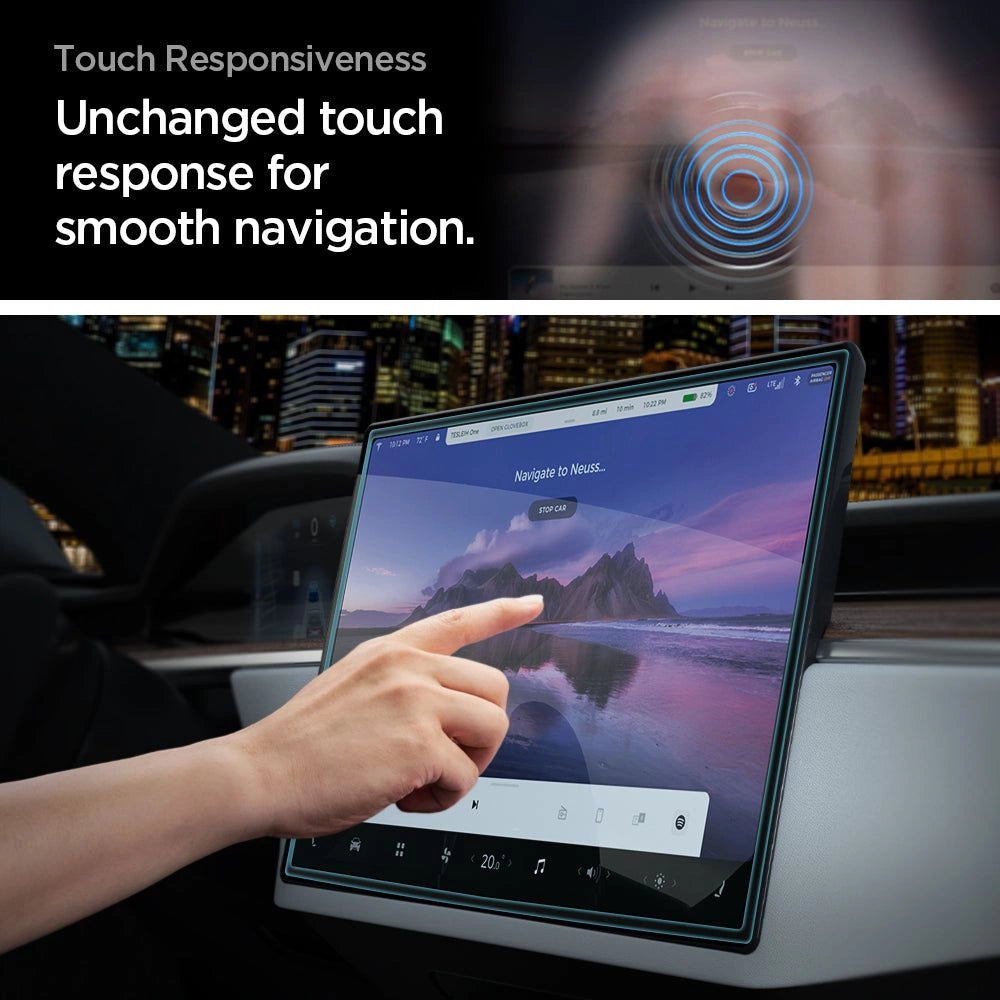Spigen Glas.tR EZ Fit Tempered Glass for Tesla Model X 2022 / Model S 2021 - Black_12