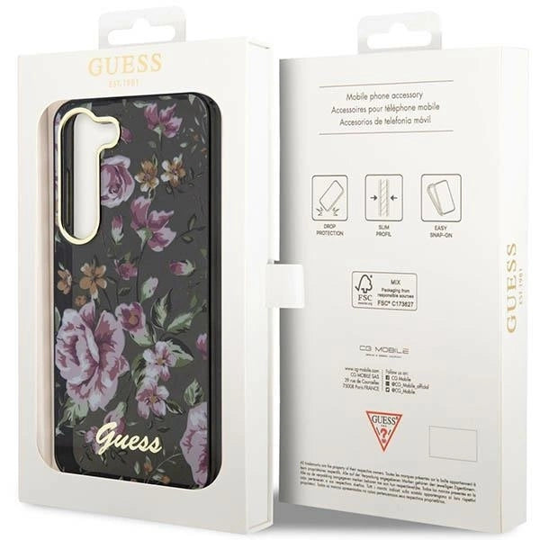 Guess GUHCS23MHCFWSK S23+ S916 black/black hardcase Flower Collection_7