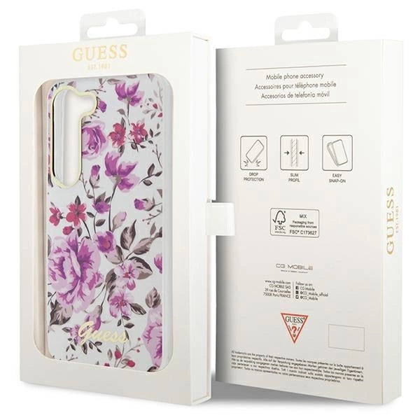 Guess GUHCS23MHCFWST S23+ S916 white/white hardcase Flower Collection_7