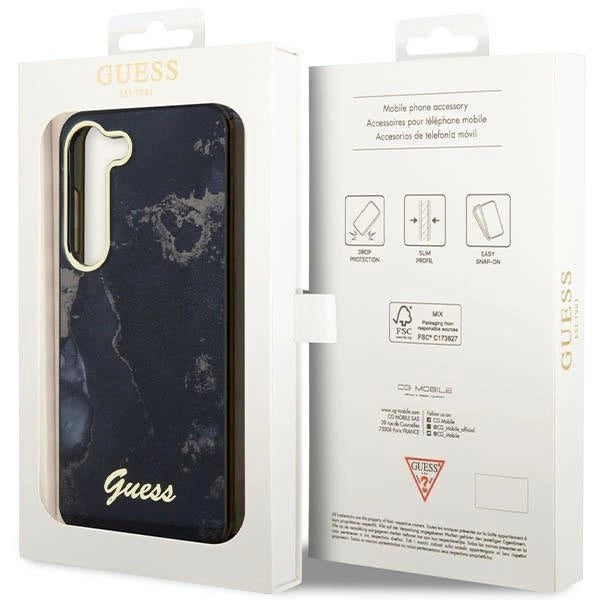 Guess GUHCS23MHTMRSK S23+ S916 black/black hardcase Golden Marble Collection_7