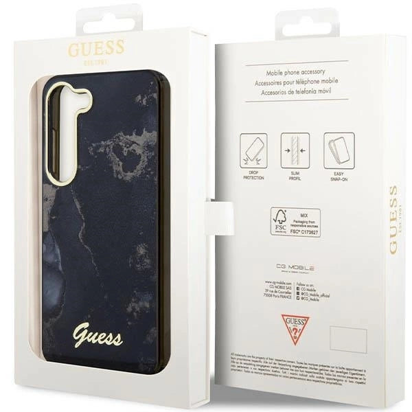 Guess GUHCS23SHTMRSK S23 S911 black/black hardcase Golden Marble Collection_7