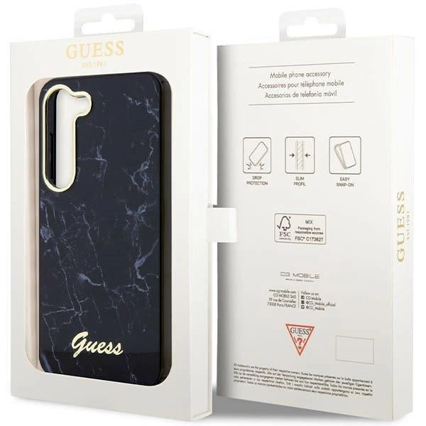 Guess GUHCS23SPCUMAK S23 S911 black/black hardcase Marble_7