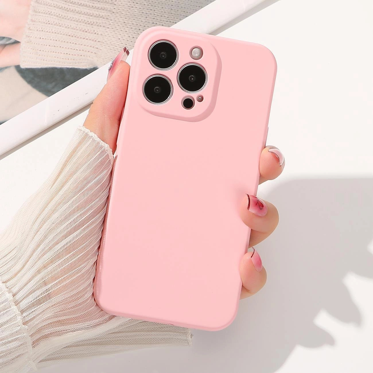 Silicone case for Samsung Galaxy A14 5G / Galaxy A14 silicone cover beige_8