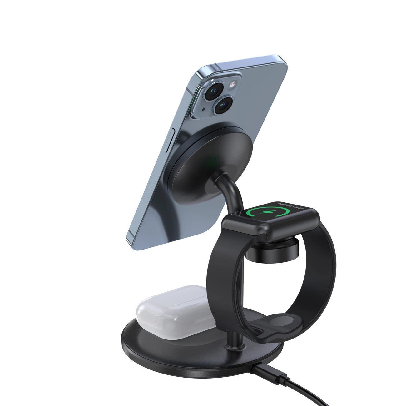 Choetech T585-F 3in1 Magnetic wireless charger station for iPhone 12/13/14 series,AirPods Pro and iwatch charger Black_2