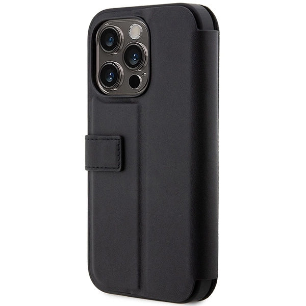 Case BMW BMBKP14L22RDPK iPhone 14 Pro 6.1" black/black bookcase Leather Textured&Stripe_3