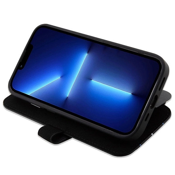 Case BMW BMBKP14X22RVSK iPhone 14 Pro Max 6.7" black/black bookcase Leather Stamp Blue Lines_4