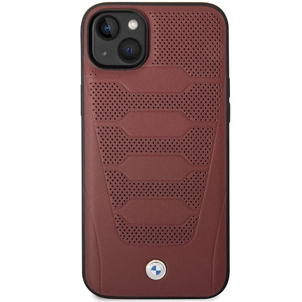 Case BMW BMHCP14S22RPSR iPhone 14 6.1" burgundy/burgundy Leather Seats Pattern_2