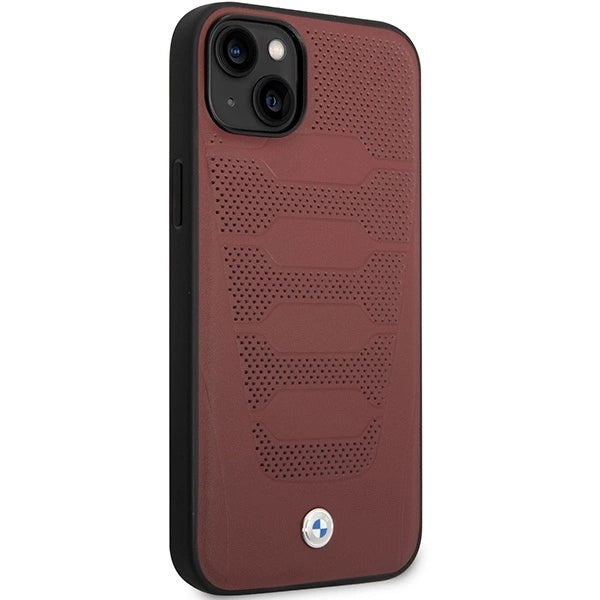 Case BMW BMHCP14S22RPSR iPhone 14 6.1" burgundy/burgundy Leather Seats Pattern_3