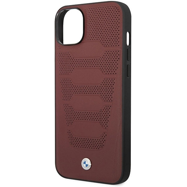 Case BMW BMHCP14S22RPSR iPhone 14 6.1" burgundy/burgundy Leather Seats Pattern_5