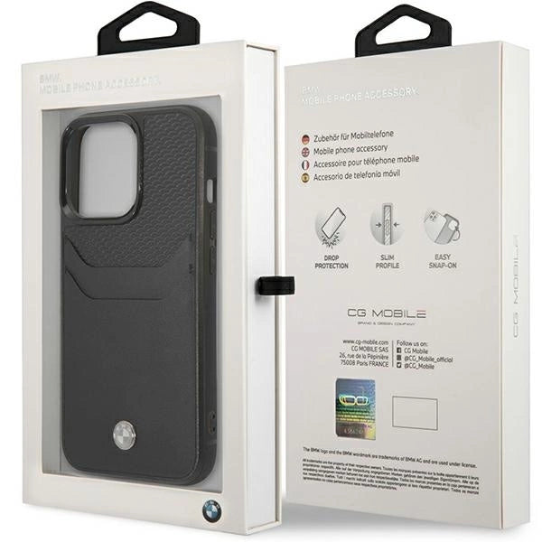 Case BMW BMHCP14X22RSEPK iPhone 14 Pro Max 6.7" black/black Leather Card Slot_7
