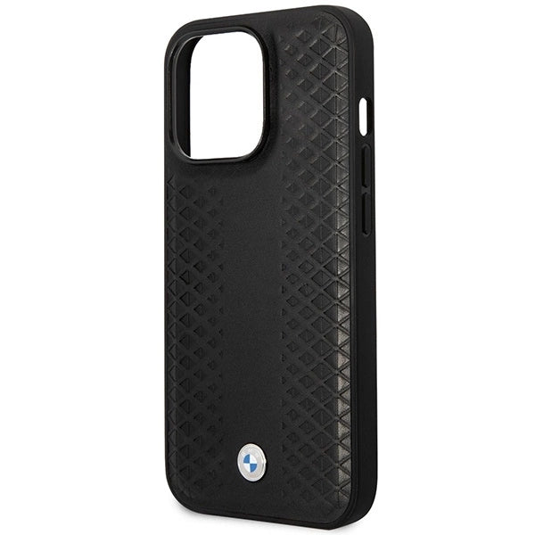 Case BMW BMHMP14L22RFGK iPhone 14 Pro 6.1" black/black Leather Diamond Pattern MagSafe_5