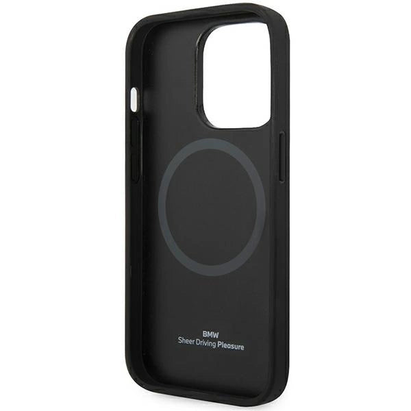Case BMW BMHMP14L22RFGK iPhone 14 Pro 6.1" black/black Leather Diamond Pattern MagSafe_6