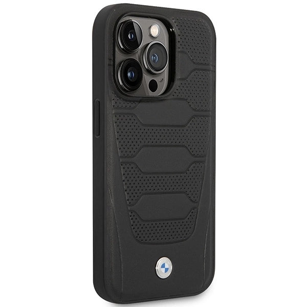 Case BMW BMHMP14L22RPSK iPhone 14 Pro 6.1" black/black Leather Seats Pattern MagSafe_3