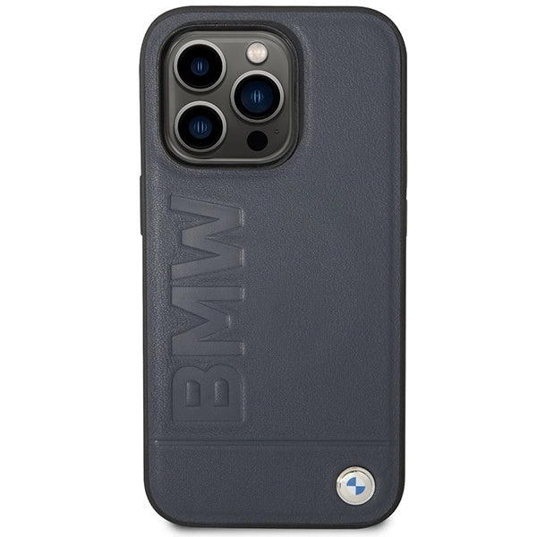 Case BMW BMHMP14LSLLNA iPhone 14 Pro 6.1" navy/navy hardcase Leather Hot Stamp MagSafe_2