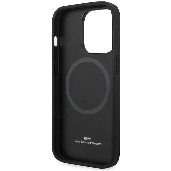 Case BMW BMHMP14LSLLNA iPhone 14 Pro 6.1" navy/navy hardcase Leather Hot Stamp MagSafe_6