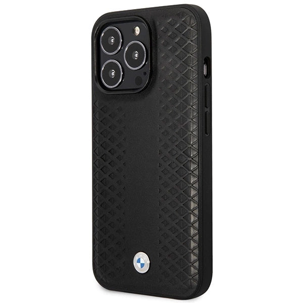 Case BMW BMHMP14X22RFGK iPhone 14 Pro Max 6.7" black/black Leather Diamond Pattern MagSafe_1