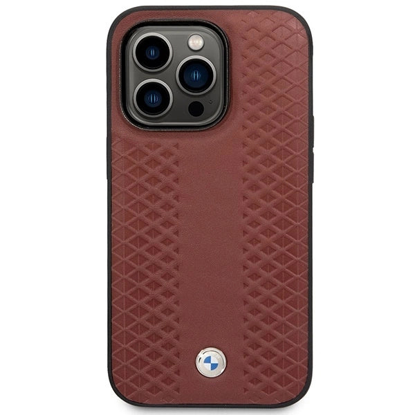 Case BMW BMHMP14X22RFGR iPhone 14 Pro Max 6.7" Burgundy/burgundy Leather Diamond Pattern MagSafe_2