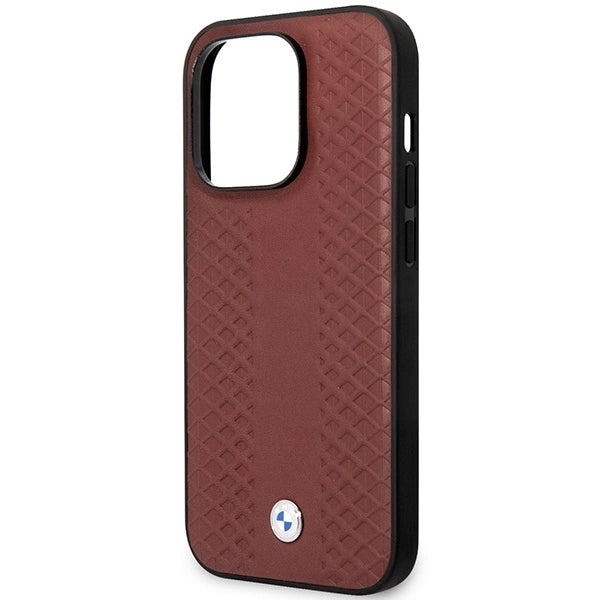 Case BMW BMHMP14X22RFGR iPhone 14 Pro Max 6.7" Burgundy/burgundy Leather Diamond Pattern MagSafe_5