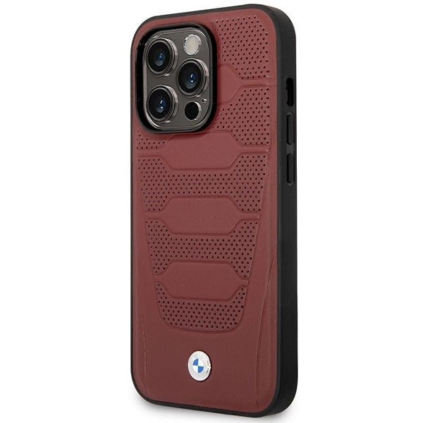 Case BMW BMHMP14X22RPSR iPhone 14 Pro Max 6.7" Burgundy/burgundy Leather Seats Pattern MagSafe_1