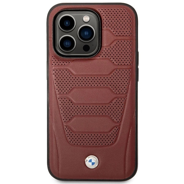 Case BMW BMHMP14X22RPSR iPhone 14 Pro Max 6.7" Burgundy/burgundy Leather Seats Pattern MagSafe_2