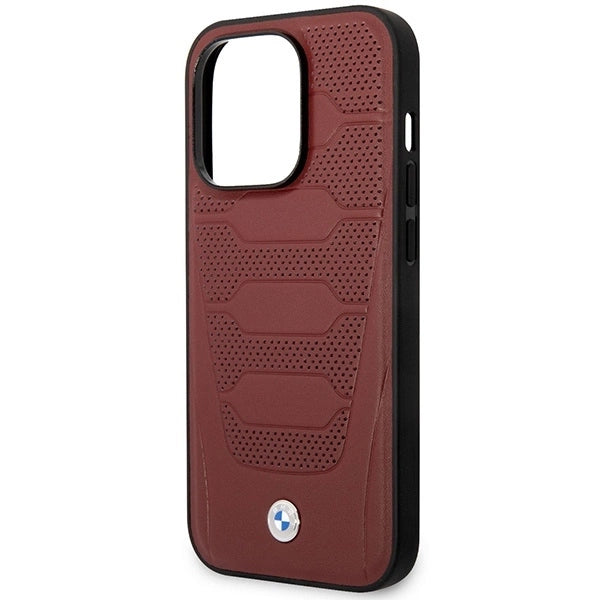 Case BMW BMHMP14X22RPSR iPhone 14 Pro Max 6.7" Burgundy/burgundy Leather Seats Pattern MagSafe_5
