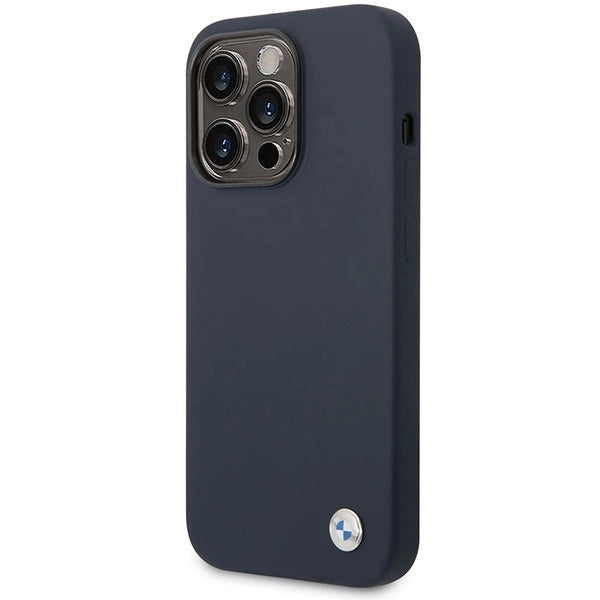 Case BMW BMHMP14XSILNA iPhone 14 Pro Max 6.7" navy blue/navy Silicone Metal Logo MagSafe_1