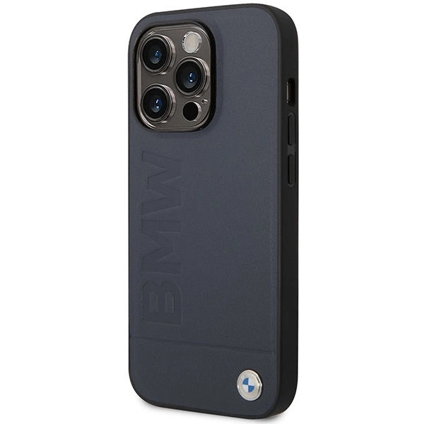Case BMW BMHMP14XSLLNA iPhone 14 Pro Max 6.7" navy/navy hardcase Leather Hot Stamp MagSafe_1