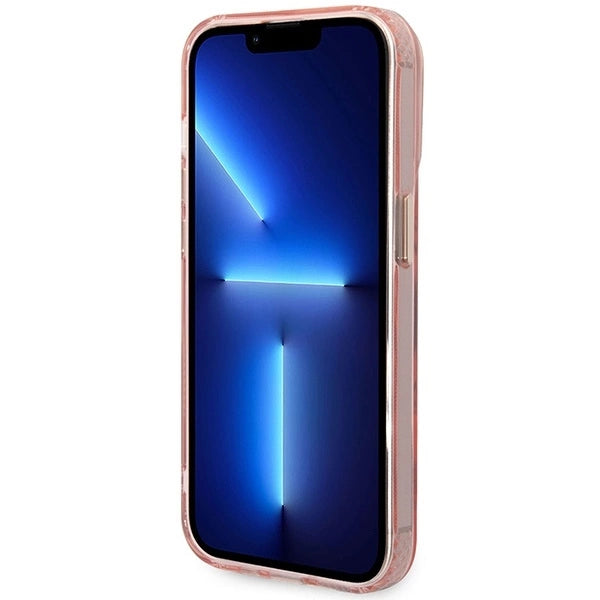 Guess GUHMP14XHTCMP iPhone 14 Pro Max 6.7" pink/pink hard case Gold Outline Translucent MagSafe_4