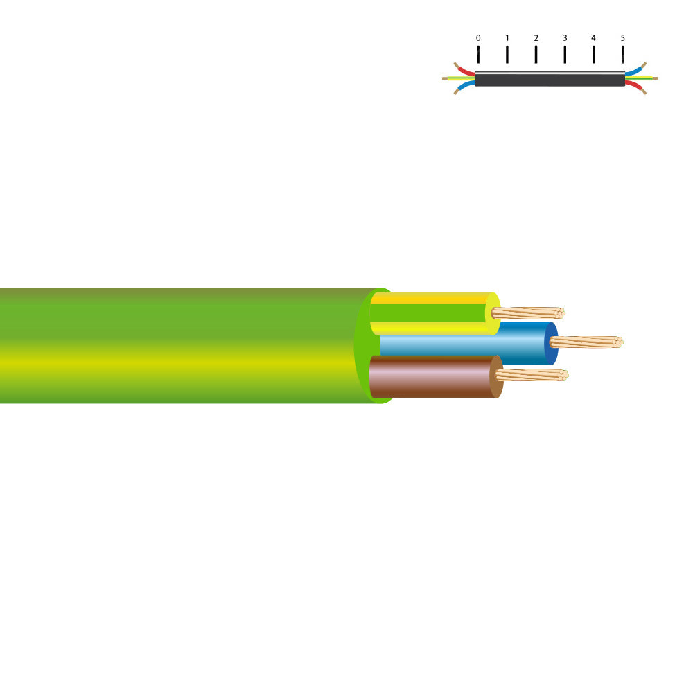 Cabo elétrico h05z1z1-f 3 x 1,00 mm² verde, 100 m euro/m_0