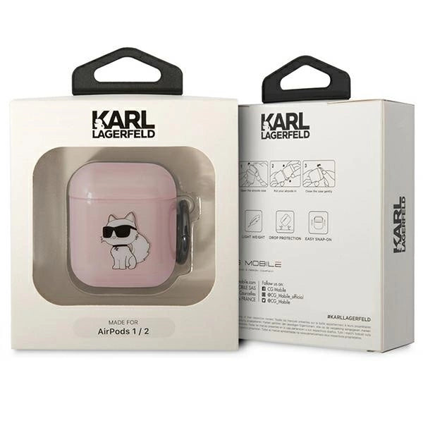 Karl Lagerfeld KLA2HNCHTCP Airpods 1/2 cover pink/pink Ikonik Choupette_2
