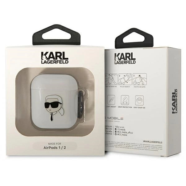 Karl Lagerfeld KLA2HNIKTCT AirPods 1/2 cover transparent Karl`s Head_2
