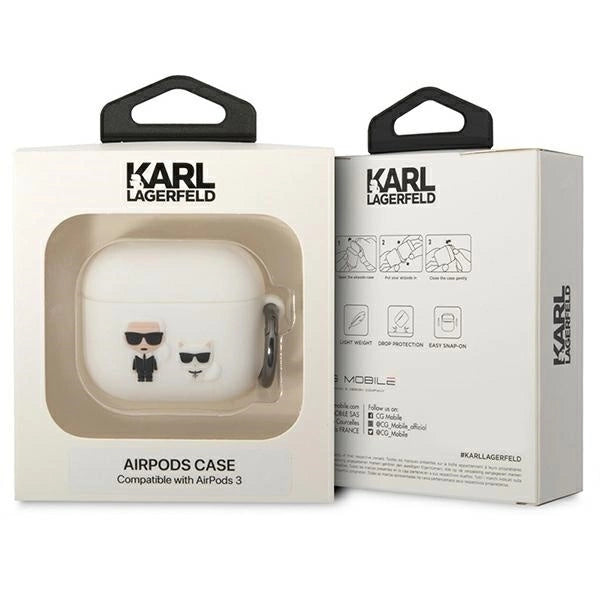 Karl Lagerfeld KLACA3SILKCW AirPods 3 cover white/white Silicone Karl & Choupette_2