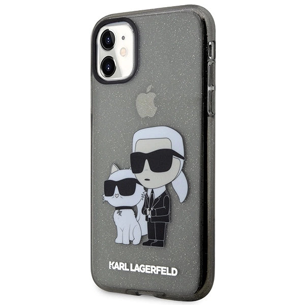Karl Lagerfeld KLHCN61HNKCTGK iPhone 11 / Xr 6.1" black/black hardcase Gliter Karl&Choupette_1