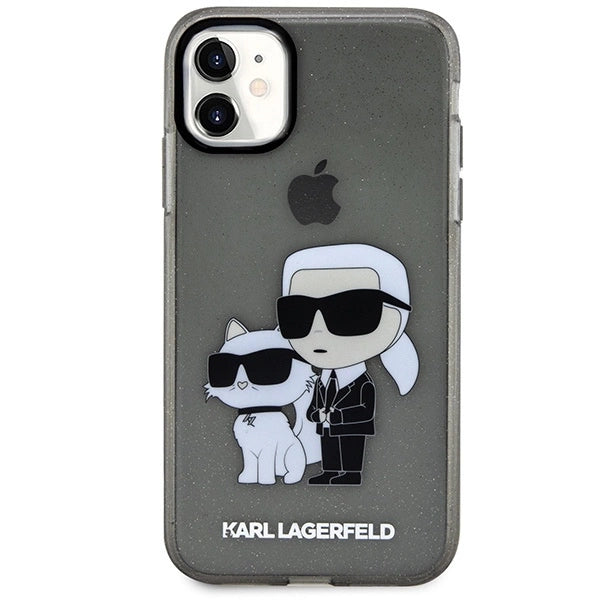 Karl Lagerfeld KLHCN61HNKCTGK iPhone 11 / Xr 6.1" black/black hardcase Gliter Karl&Choupette_2