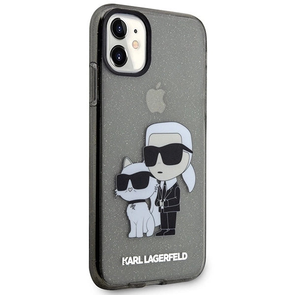 Karl Lagerfeld KLHCN61HNKCTGK iPhone 11 / Xr 6.1" black/black hardcase Gliter Karl&Choupette_3