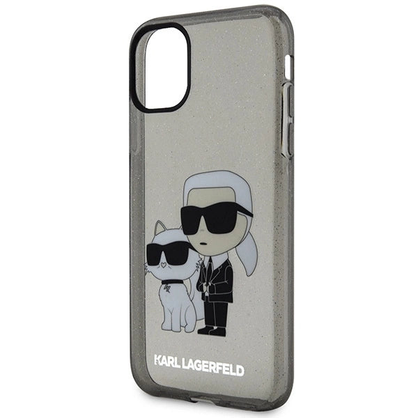 Karl Lagerfeld KLHCN61HNKCTGK iPhone 11 / Xr 6.1" black/black hardcase Gliter Karl&Choupette_5