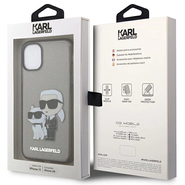 Karl Lagerfeld KLHCN61HNKCTGK iPhone 11 / Xr 6.1" black/black hardcase Gliter Karl&Choupette_7
