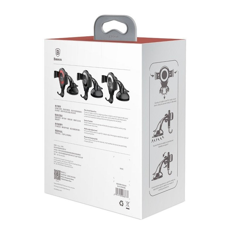 Baseus Osculum SUYL-XP09 gravity car holder for windshield or dashboard - red_20