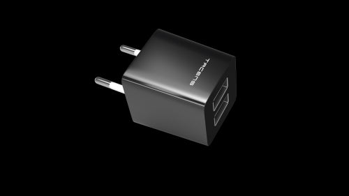 TACENS ANIMA AUSB1 USB CHARGER, 2x USB PORTS, 2.1A ULTRAFAST CHARGE, LIGHWEIGT AND COMPACT SIZE DESIGN, EU CONNECTOR, BLACK/WHITE DESIGN_1