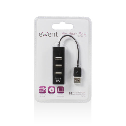 Ewent EW1123 hub de interfaz USB 2.0 480 Mbit/s Negro_7
