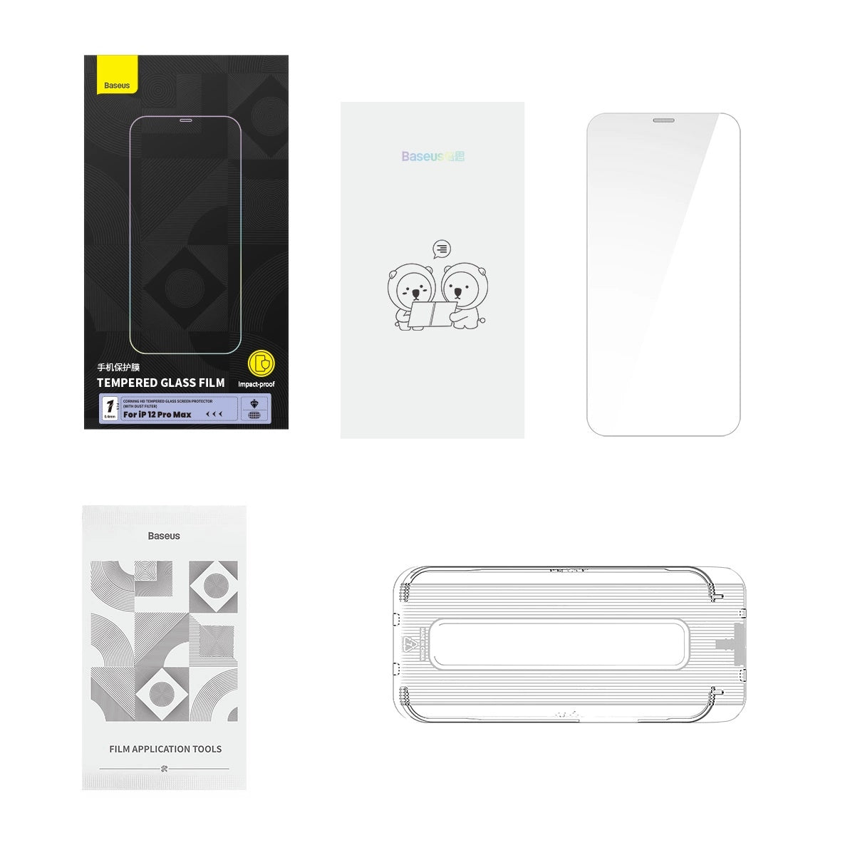 Baseus Full Screen Tempered Glass for iPhone 12 Pro Max with Speaker Cover 0.4mm + Mounting Kit_19
